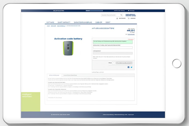 Batterie-Aktivierungscode Plenticore